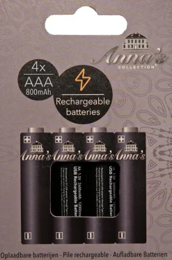 Anna's Collection oplaadbare batterij AAA 4 stuks