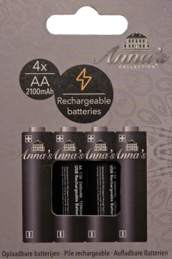 Anna's Collection oplaadbare batterij AA 4 stuks