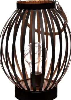 Anna's Collection tafellamp rond zwart / koper H 22 cm