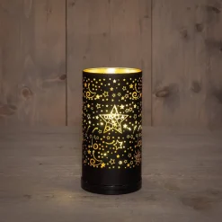 Anna's Collection windlicht sterren zwart D 9 H 17 cm
