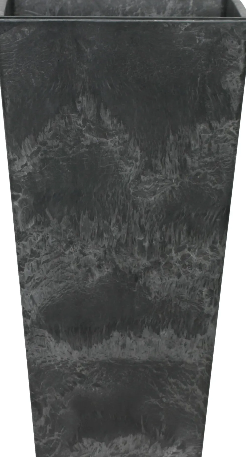 Artstone plantenbak Ella 35 x 35 x 70 cm zwart