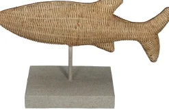Beeld Dibbe vis naturel 35 x 12 x 23,7 cm