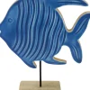 Beeld met voet vis blauw 21 x 6 x 25 cm