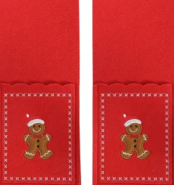 Bestekzakje Lia rood 23 x 10 x 0,3 cm 2 stuks