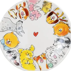 Blond Amsterdam bord Animals hond wit D 21,8 H 2,5 cm