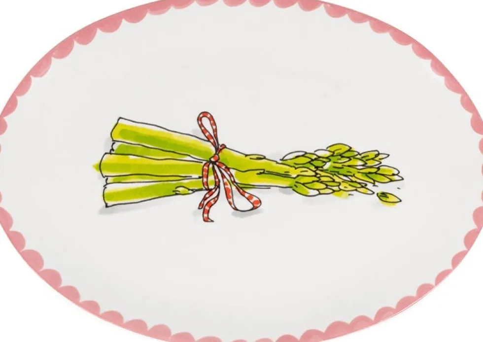 Blond Amsterdam bord Even Bijkletsen asperges 19,5 x 27 x 2 cm