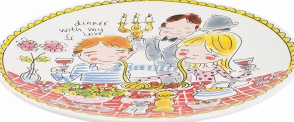 Blond Amsterdam dinerbord Even Bijkletsen love D 26 cm