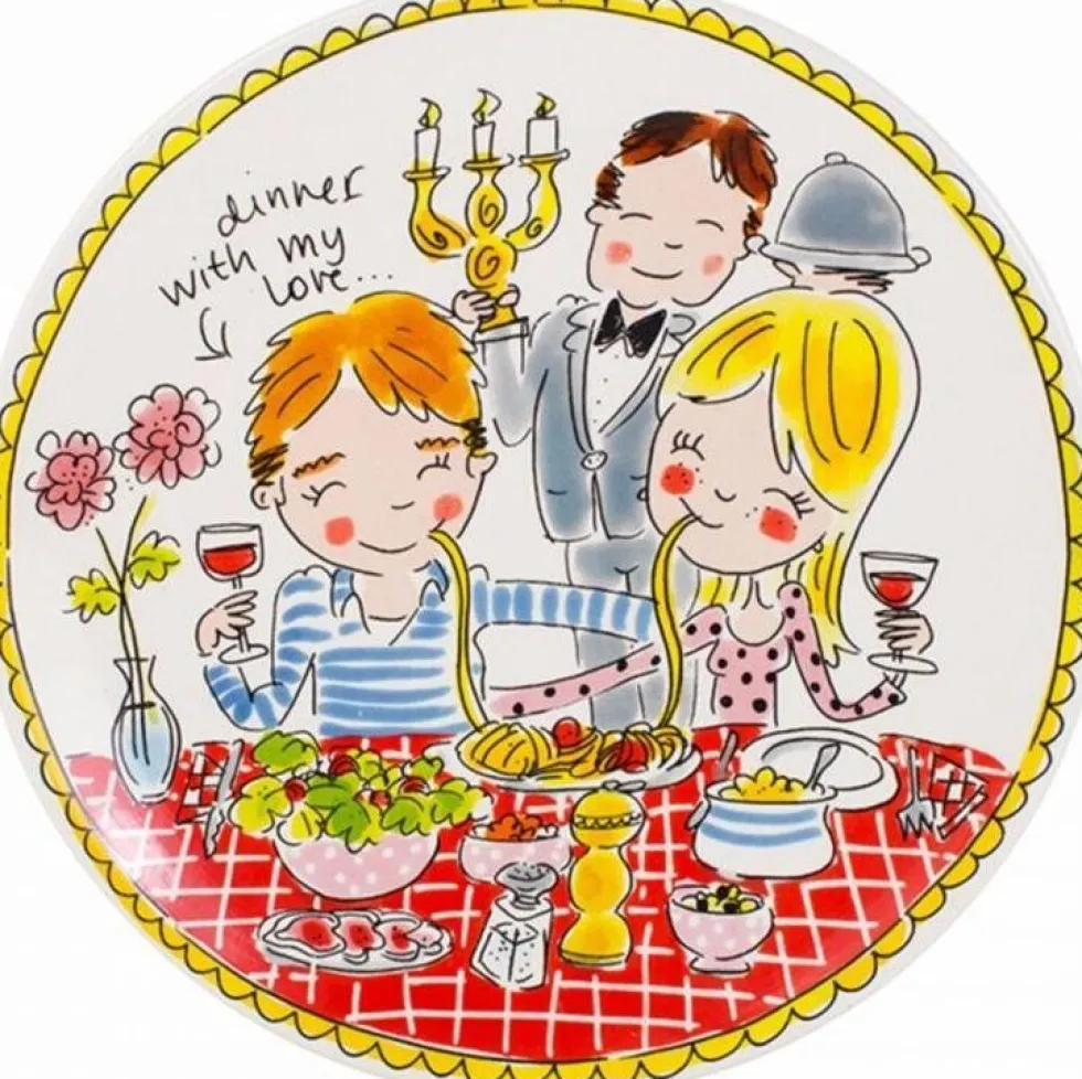 Blond Amsterdam dinerbord Even Bijkletsen love D 26 cm