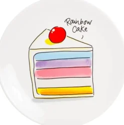 Blond Amsterdam gebaksbord Even Bijkletsen rainbow cake D 18 H 1,5 cm
