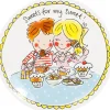 Blond Amsterdam gebaksbord Even Bijkletsen love D 18 cm
