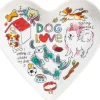 Blond Amsterdam ontbijtbord dier hart Dog multi 22 x 22 x 1,5 cm