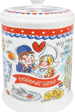 Blond Amsterdam opbergpot Hollands Glorie multi D 12,5 H 18,5 cm