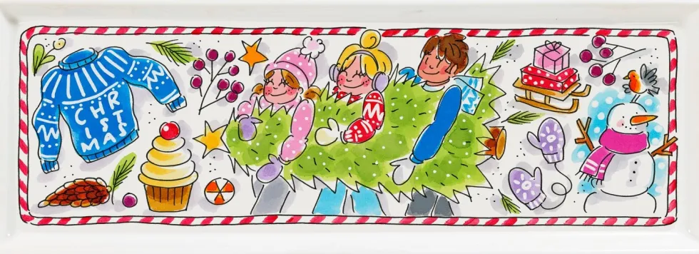 Blond Amsterdam serveerschaal Christmas cake 12 x 33 x 2 cm