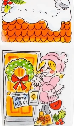 Blond Amsterdam spaarpot Christmas 8,3 x 8,3 x 14 cm