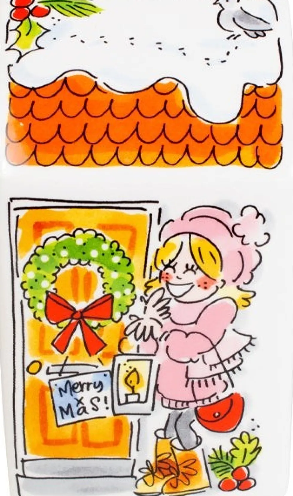 Blond Amsterdam spaarpot Christmas 8,3 x 8,3 x 14 cm
