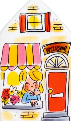 Blond Amsterdam spaarpot Even Bijkletsen 8 x 8 x 14 cm