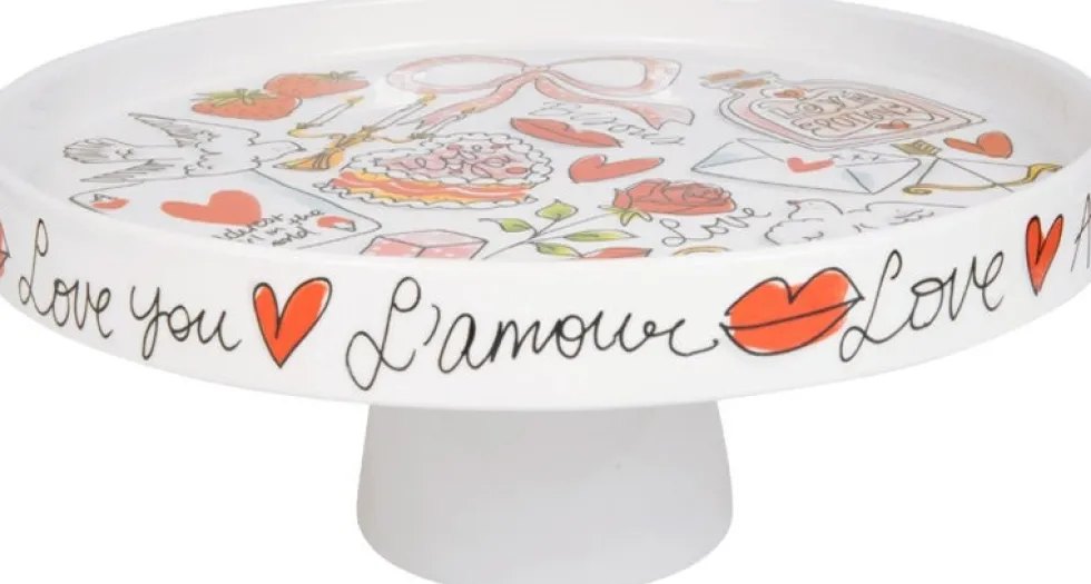Blond Amsterdam taartplateau Valentijn D 24 H 10 cm