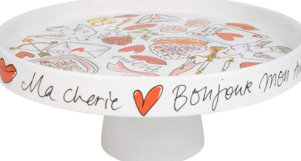 Blond Amsterdam taartplateau Valentijn D 24 H 10 cm