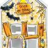 Blond Amsterdam waxinelichthouder Halloween 8 x 8 x 14 cm
