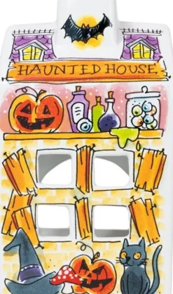 Blond Amsterdam waxinelichthouder Halloween 8 x 8 x 14 cm
