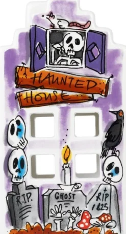 Blond Amsterdam waxinelichthouder Halloween paars 8 x 8 x 15 cm