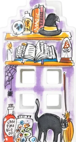 Blond Amsterdam waxinelichthouder Halloween paars 8 x 8 x 15 cm