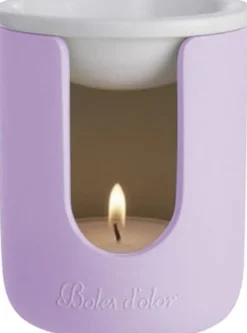 Boles d'olor wax geurbrander Etna paars D 9 H 11 cm