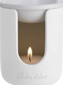 Boles d'olor wax geurbrander Etna wit D 9 H 11 cm
