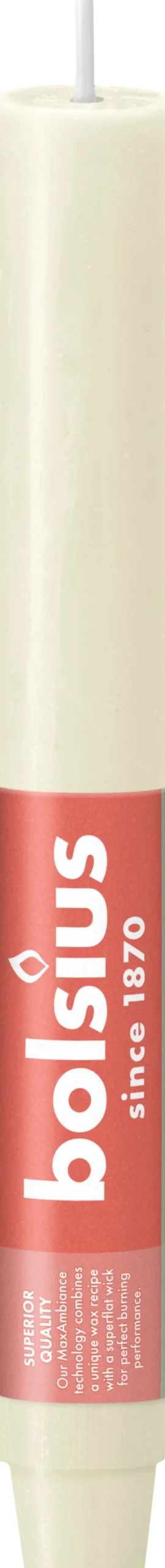 Bolsius dinerkaars Rustiek crème 15 uur D 23 H 3 cm