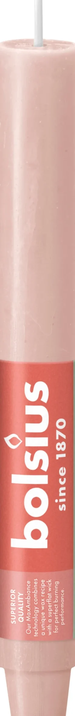 Bolsius dinerkaars Rustiek roze 15 uur D 23 H 3 cm