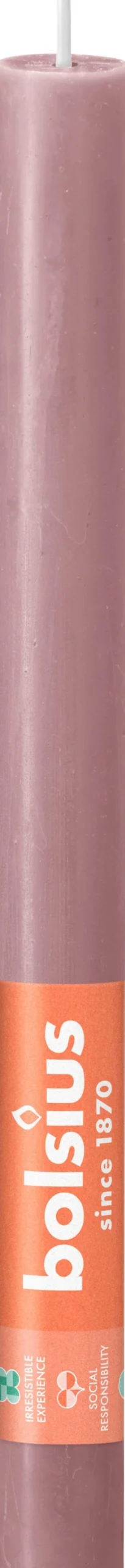 Bolsius dinerkaars Rustiek Shine roze / grijs 13 uur D 2,3 H 27 cm