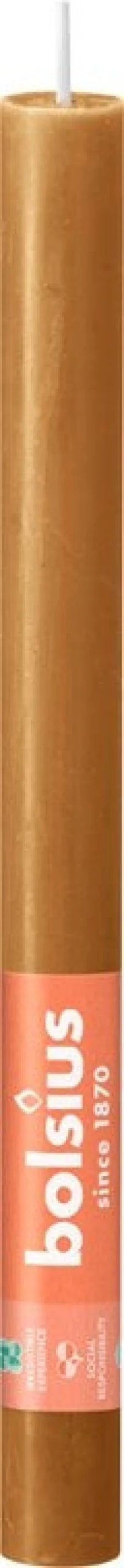 Bolsius dinerkaars Rustiek Shine bruin 13 uur D 2,3 H 27 cm 1 stuk