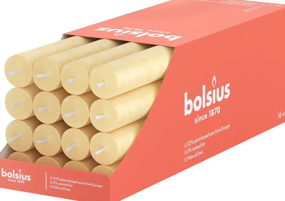 Bolsius dinerkaars Shine beige 13 uur D 2,3 x H 27 cm