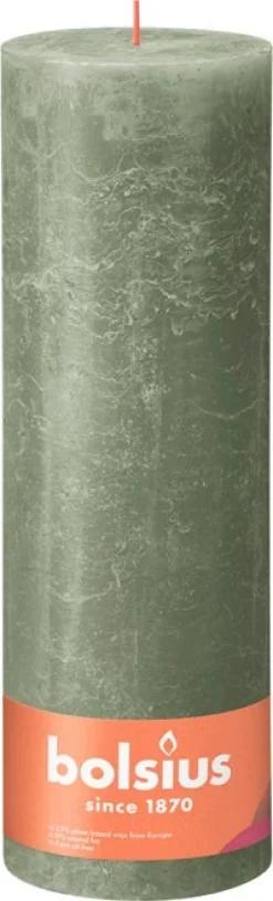 Bolsius dinerkaars Shine groen 200 uur D 10 H 30 cm