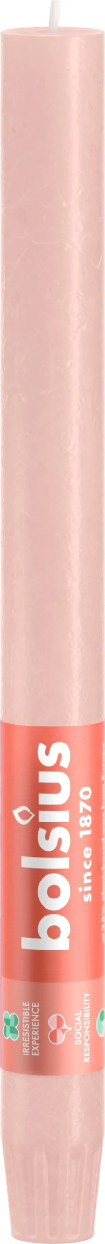 Bolsius dinerkaars Shine roze 13 uur D 2,3 H 27 cm