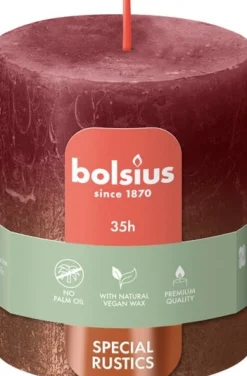 Bolsius dinerkaars Sunset rood / koper 35 uur D 6,8 H 8 cm