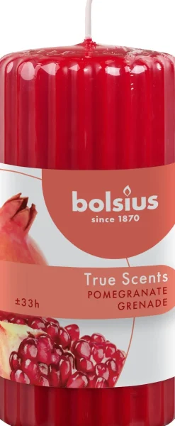 Bolsius geurkaars True Scents Pomegranate rood 33 uur D 5,8 H 12 cm