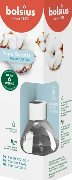 Bolsius geurstokjes True Scents Fresh Cotton 60 ml
