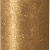 Bolsius stompkaars Rustiek Shimmer goud 85 uur D 6,8 H 19 cm