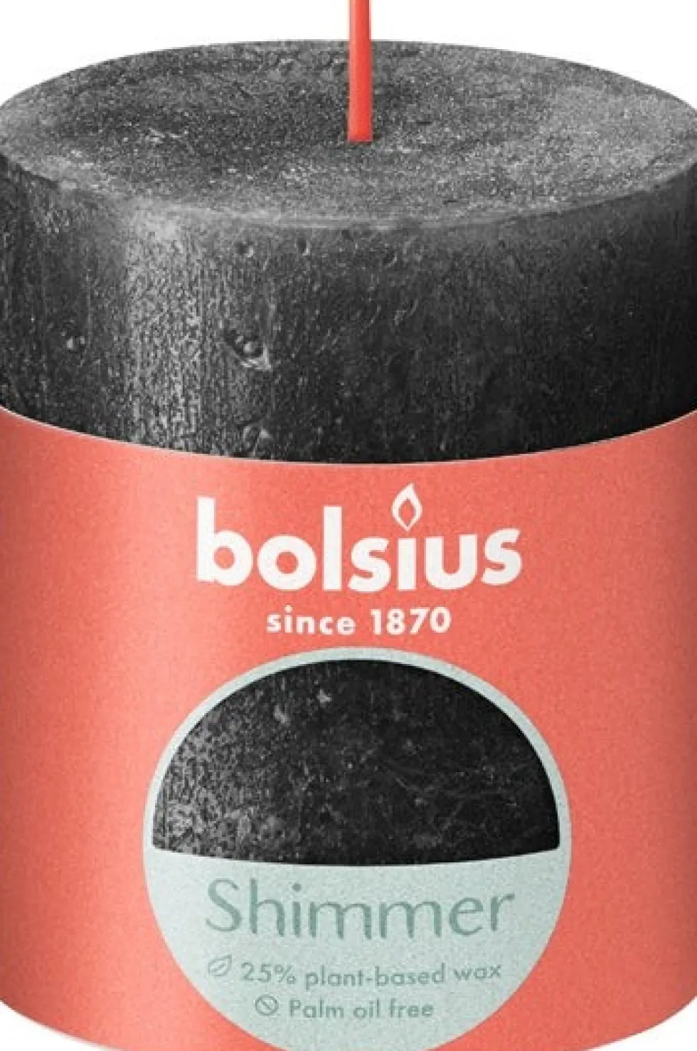 Bolsius stompkaars Rustiek Shimmer antraciet 35 uur D 6,8 H 8 cm