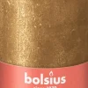Bolsius stompkaars Rustiek Shimmer goud 60 uur D 6,8 H 13 cm