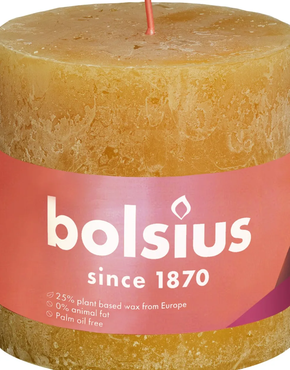 Bolsius stompkaars Rustiek Shine geel 62 uur D 10 H 10 cm