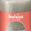 Bolsius stompkaars Rustiek Shimmer zilver 35 uur D 6,8 H 8 cm