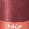 Bolsius stompkaars Rustiek Shimmer rood 60 uur D 6,8 H 13 cm