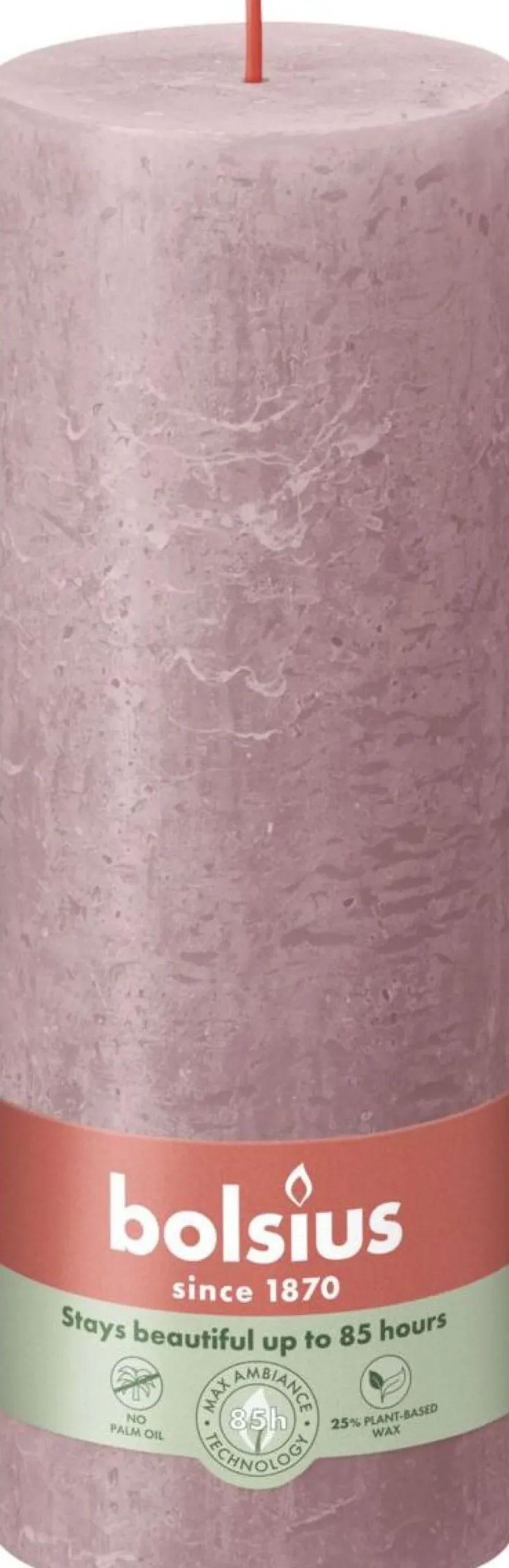 Bolsius stompkaars Rustiek Shine roze / grijs 85 uur D 6,8 H 19 cm