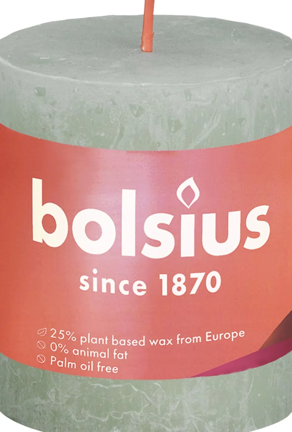 Bolsius stompkaars Rustiek Shine groen 35 uur D 6,8 H 8 cm