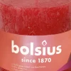 Bolsius stompkaars Rustiek Shine rood 62 uur D 10 H 10 cm