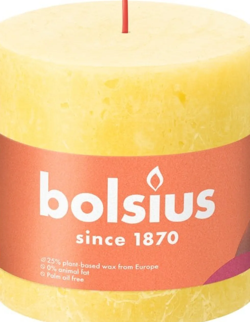 Bolsius stompkaars Rustiek Shine geel 62 uur D 10 H 10 cm