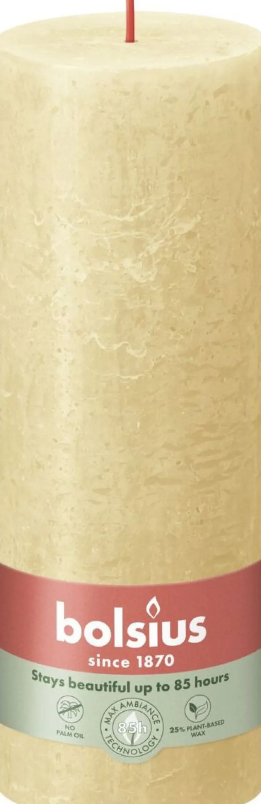 Bolsius stompkaars Shine beige 85 uur D 6,8 x H 19 cm