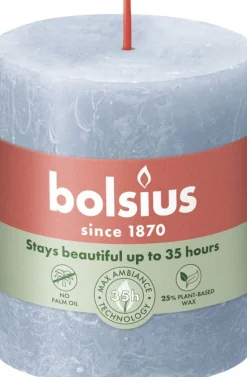 Bolsius stompkaars Shine blauw 35 uur D 6,8 x H 8 cm